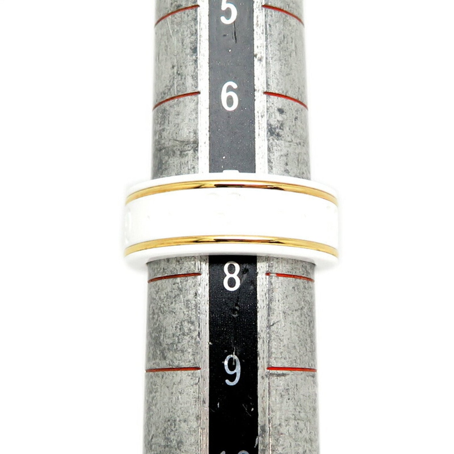 Gucci White Yellow Gold Yellow Gold (18K) Ceramic Band Ring ( )