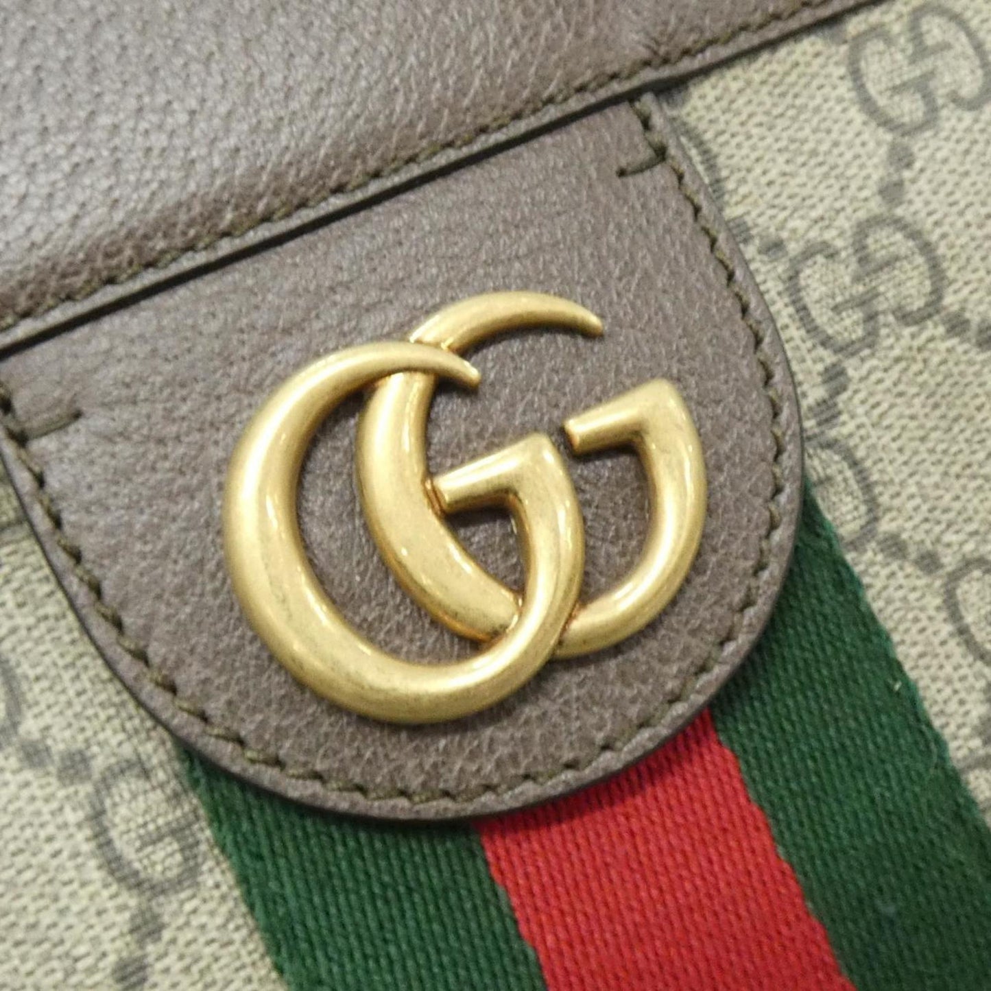 Gucci Beige Brown Canvas Handbag ( )