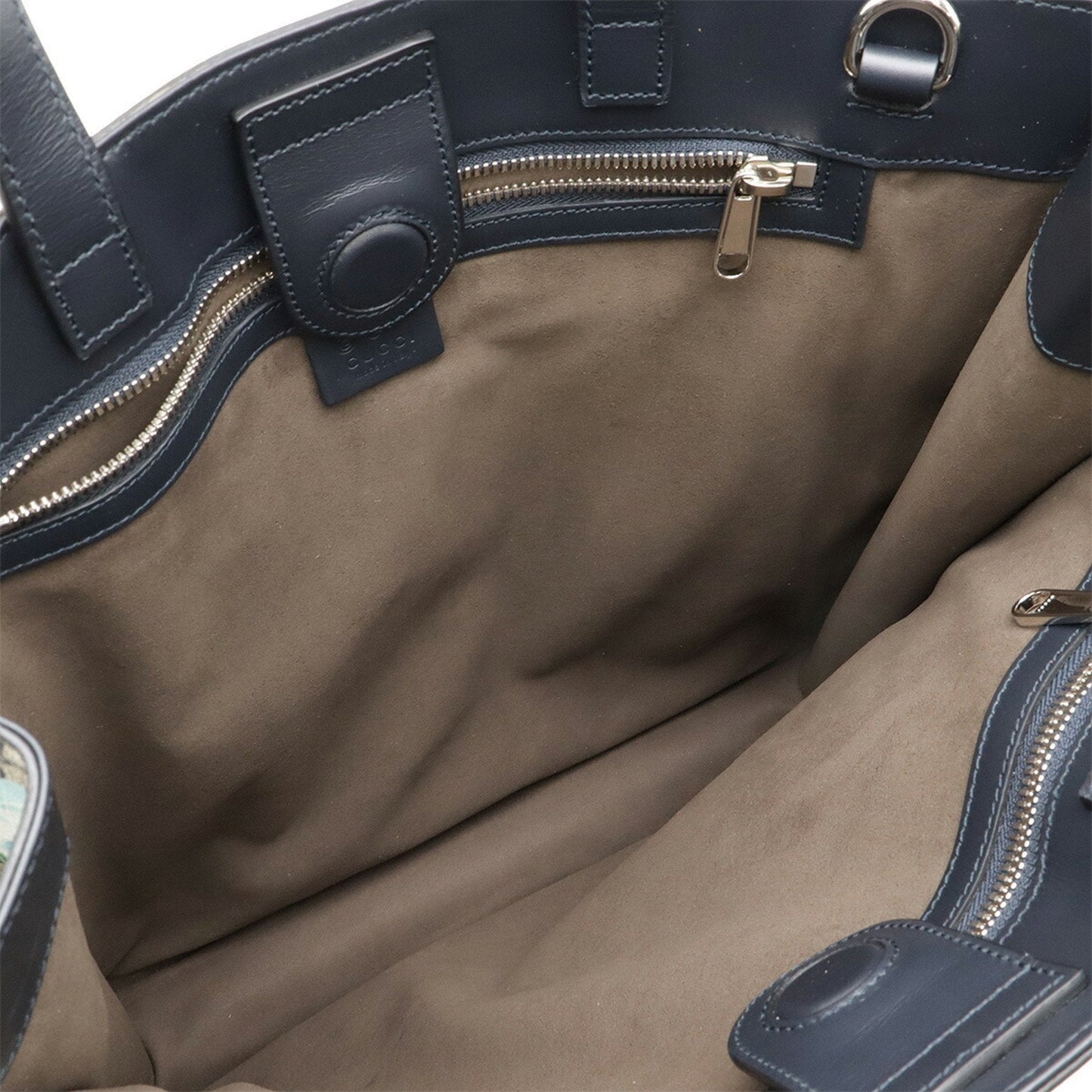 Gucci Beige Blue Multi-Color Pvc Leather Shoulder Bag Tote Bag ( )