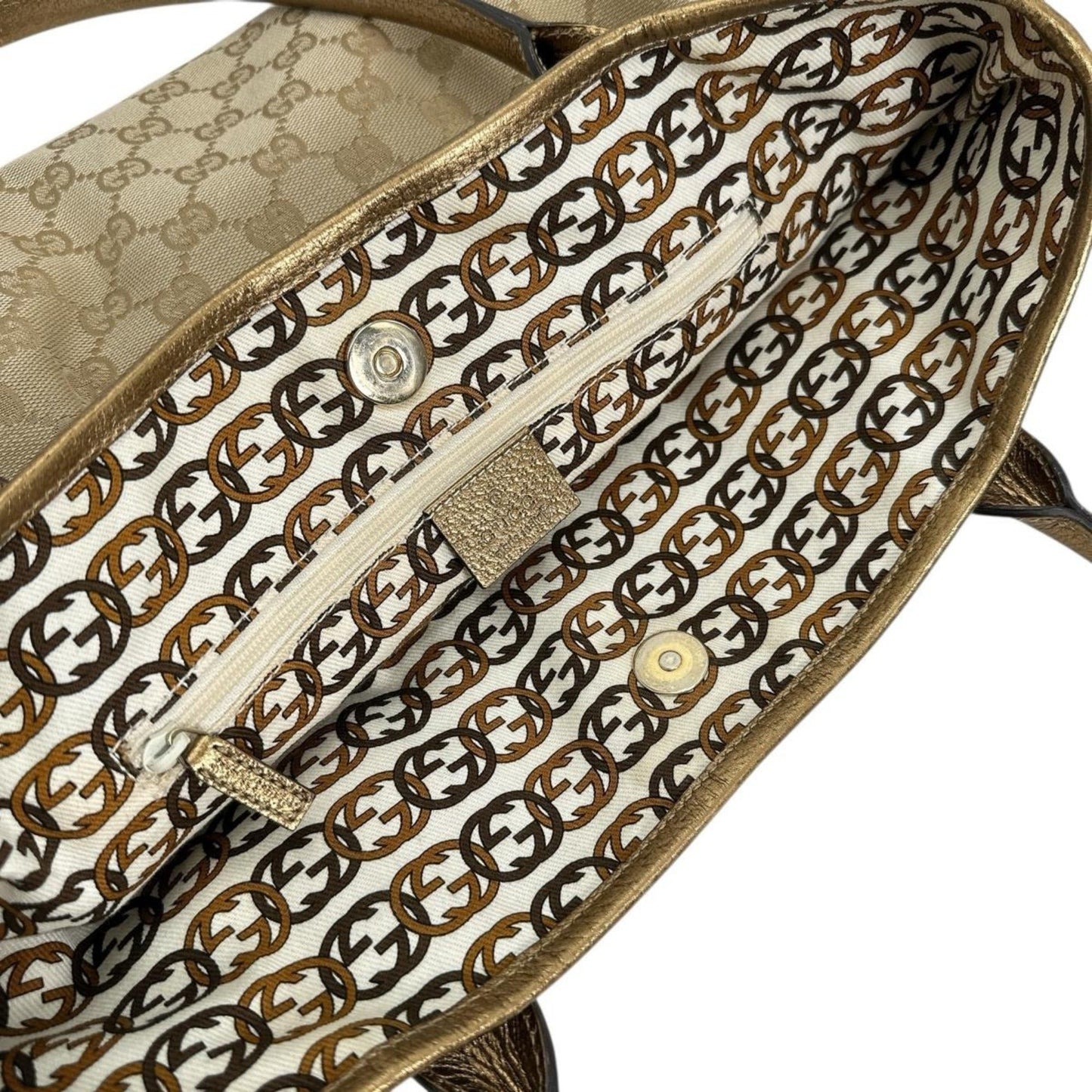Gucci Beige Gg Canvas Handbag Tote Bag ( )