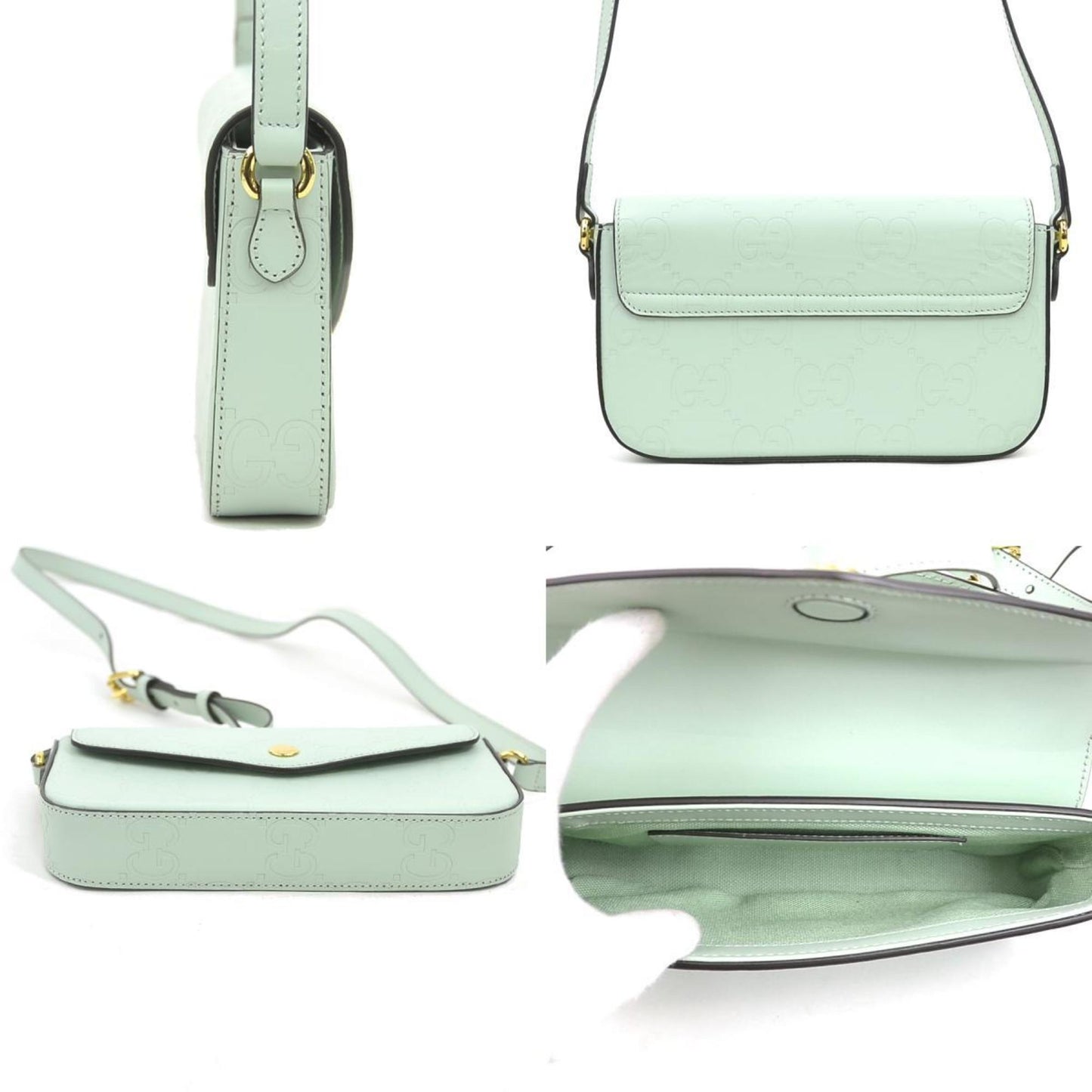 Gucci Pale Green Leather Shoulder Bag ( )