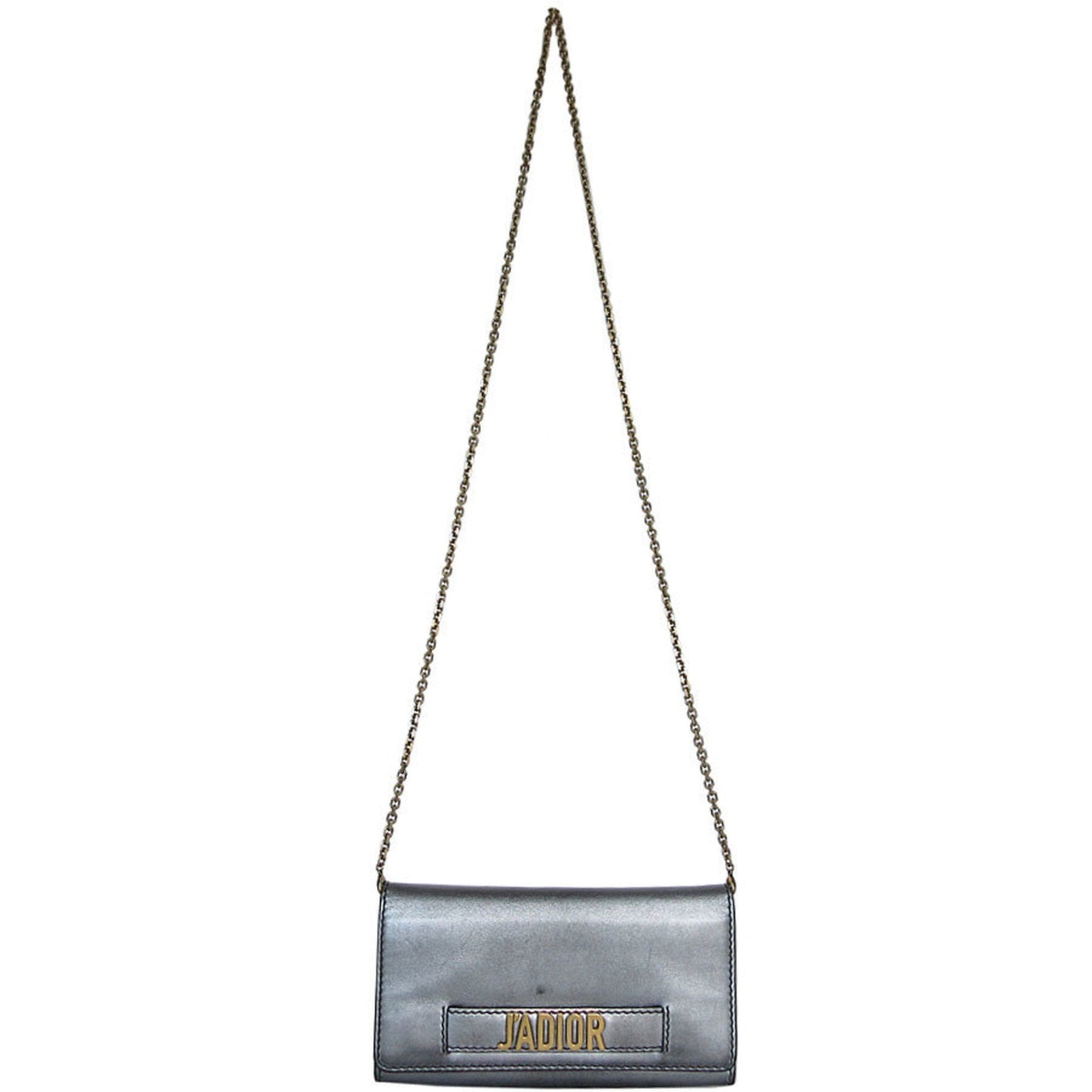 Christian Dior Gold Silver Leather Metal Wallet (Bi-Fold) ()