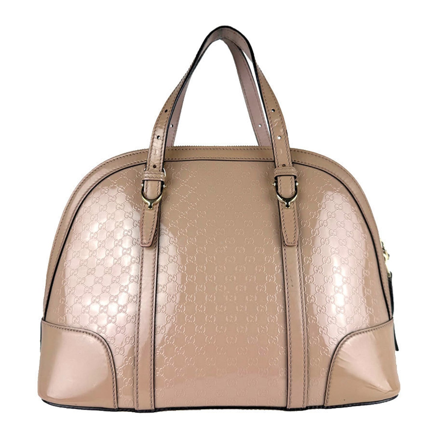 Gucci Pink Beige Patent Leather Handbag Shoulder Bag ( )