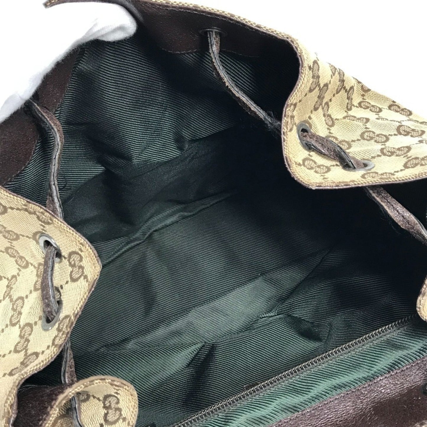 Gucci Beige Dark Brown Gg Canvas Backpack ( )