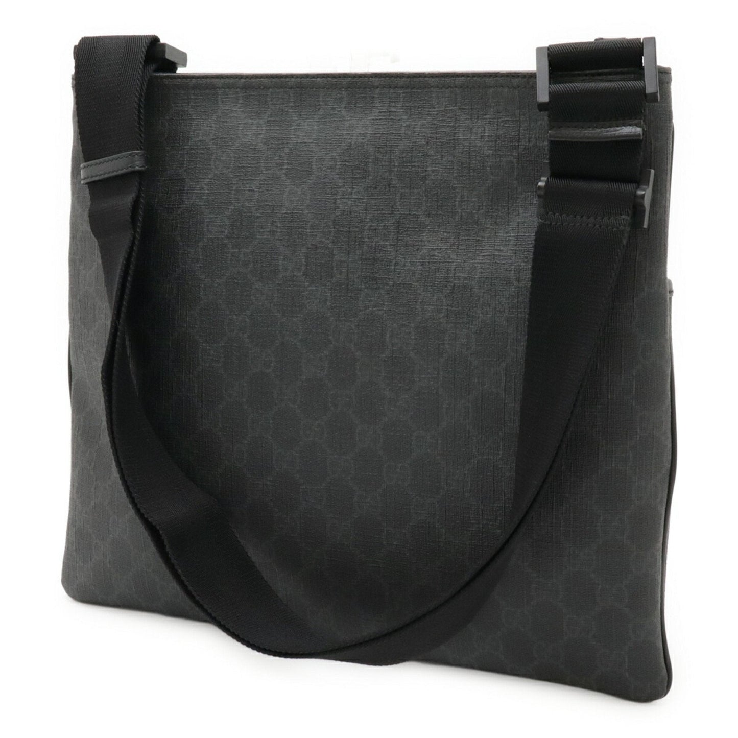 Gucci Black Gray Gg Supreme Leather Shoulder Bag ( )