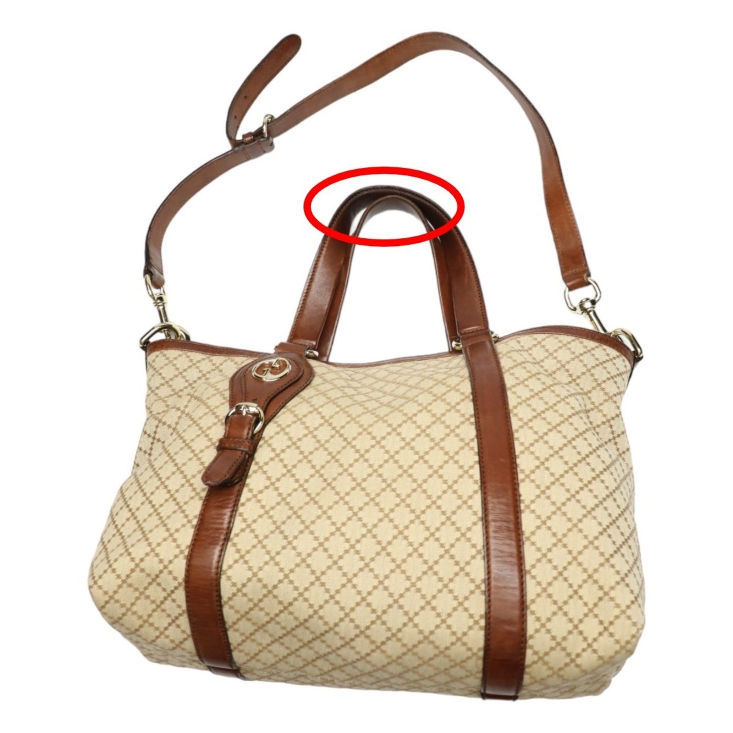 Gucci Brown Canvas Shoulder Bag Tote Bag ( )