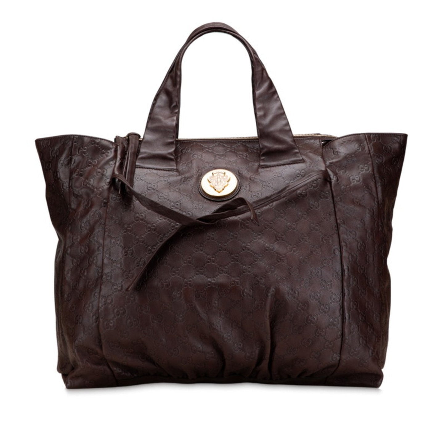 Gucci Hysteria Brown Leather Handbag Tote Bag ( )
