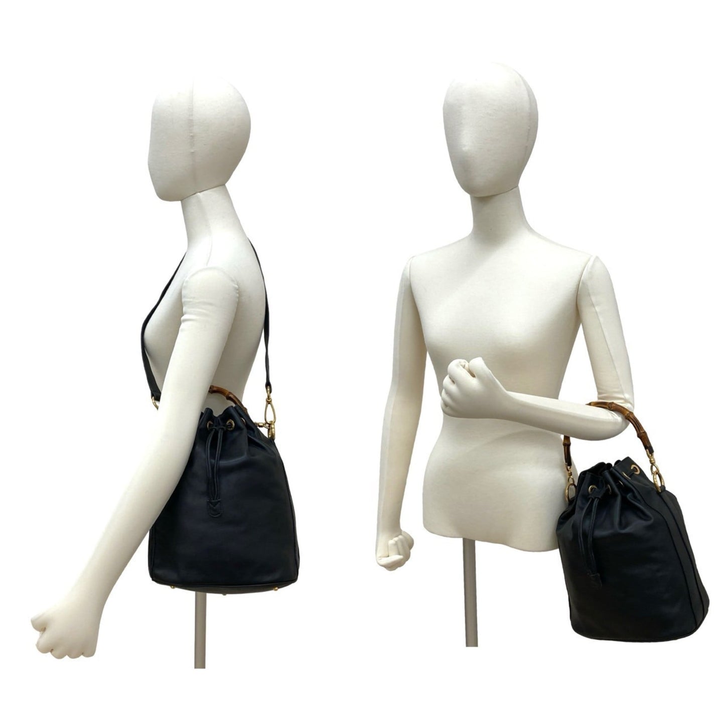 Gucci Black Leather Handbag Shoulder Bag ( )