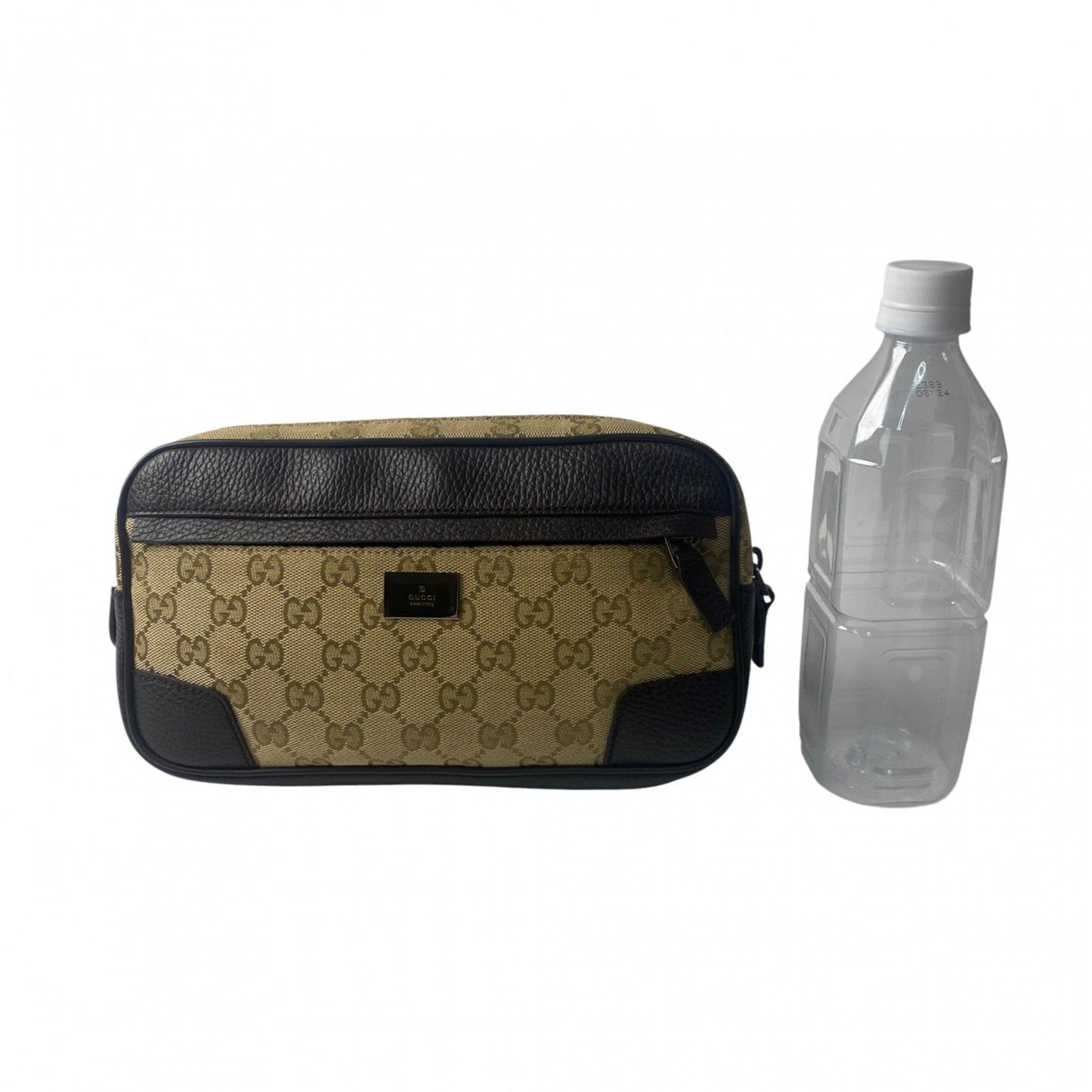 Gucci Brown Canvas Leather Pouch Sling Bag ( )