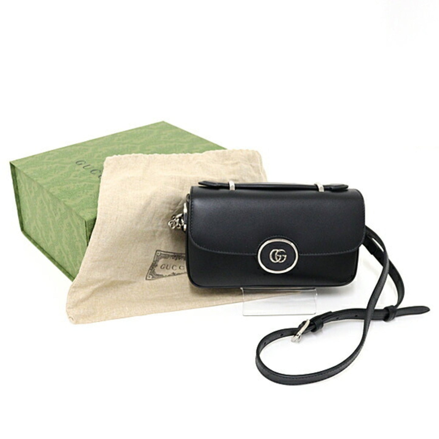 Gucci Black Leather Shoulder Bag ( )