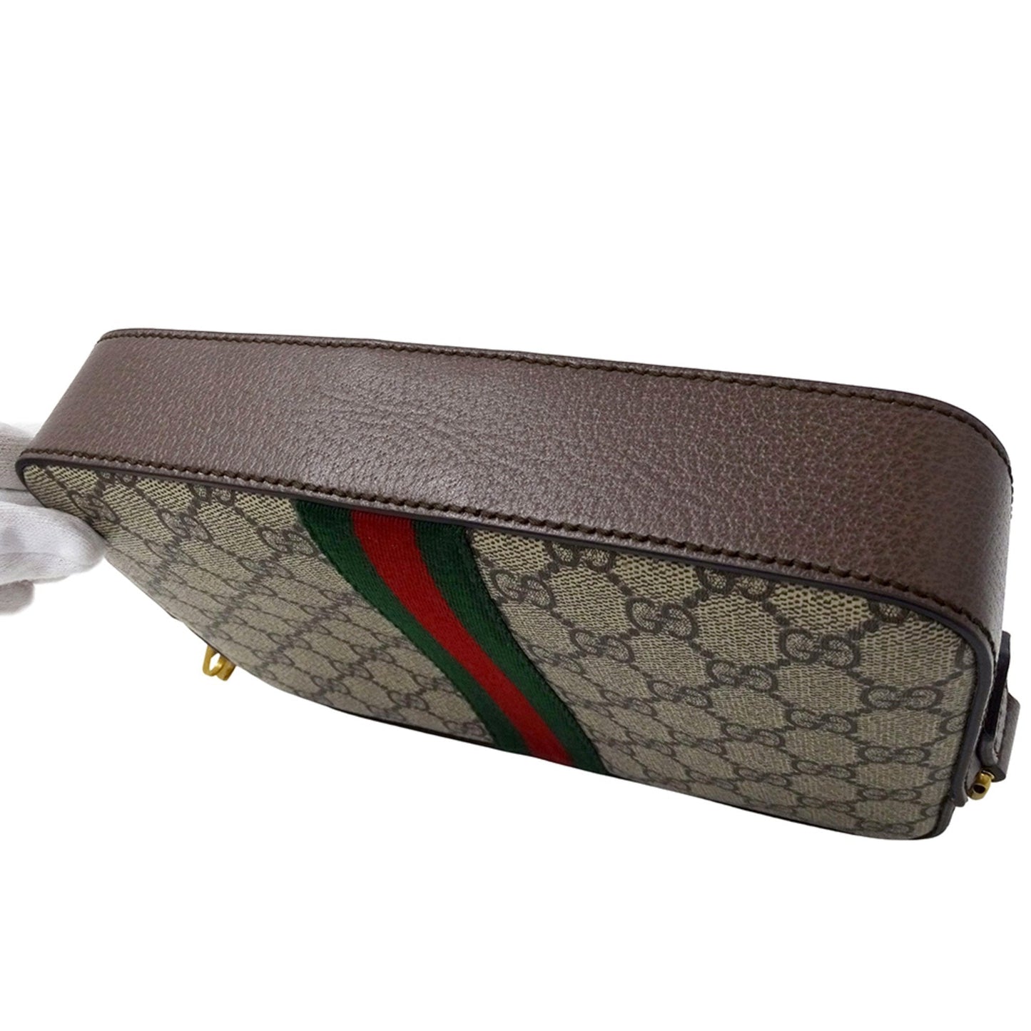 Gucci Beige Brown Gg Supreme Canvas Clutch Bag Shoulder Bag ( )