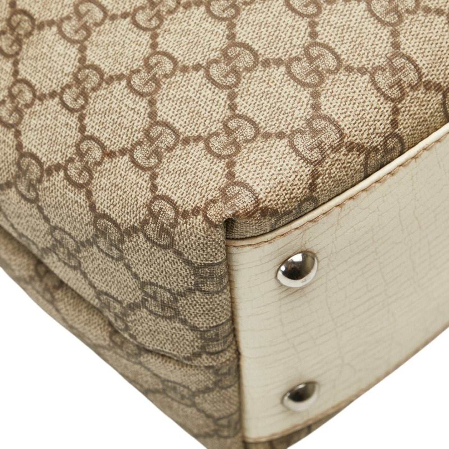 Gucci Beige Ivory Pvc Leather Handbag Tote Bag ( )