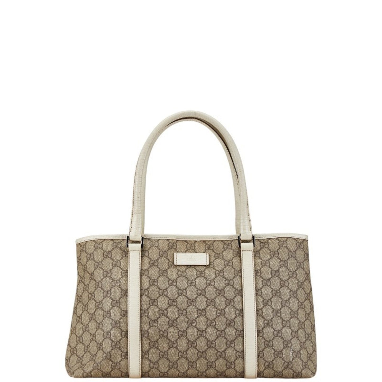 Gucci Beige White Pvc Leather Shoulder Bag Tote Bag