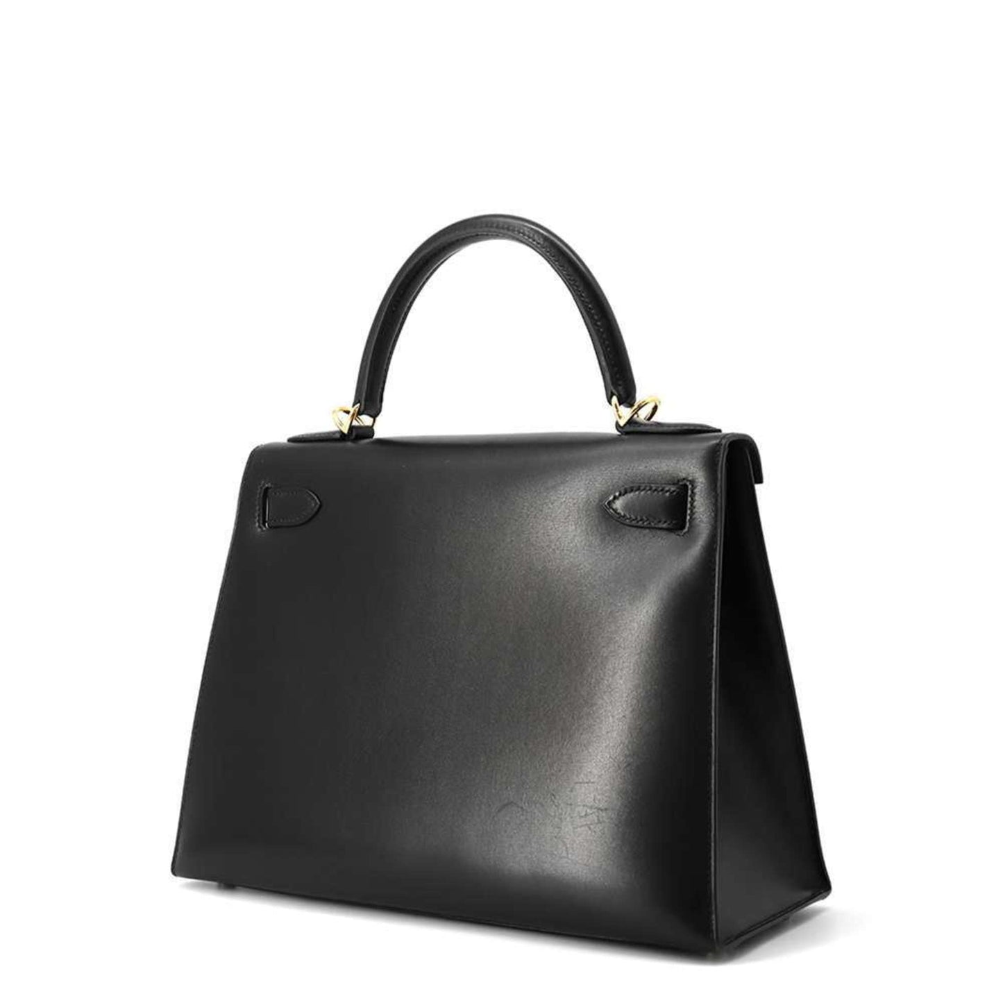 Hermes Kelly Black Box Calf Leather Handbag ( )