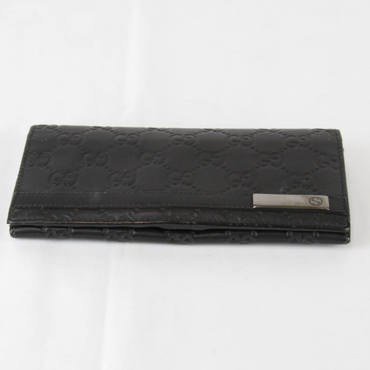 Gucci Black Gg Leather Long Wallet (Bi-Fold) ( )