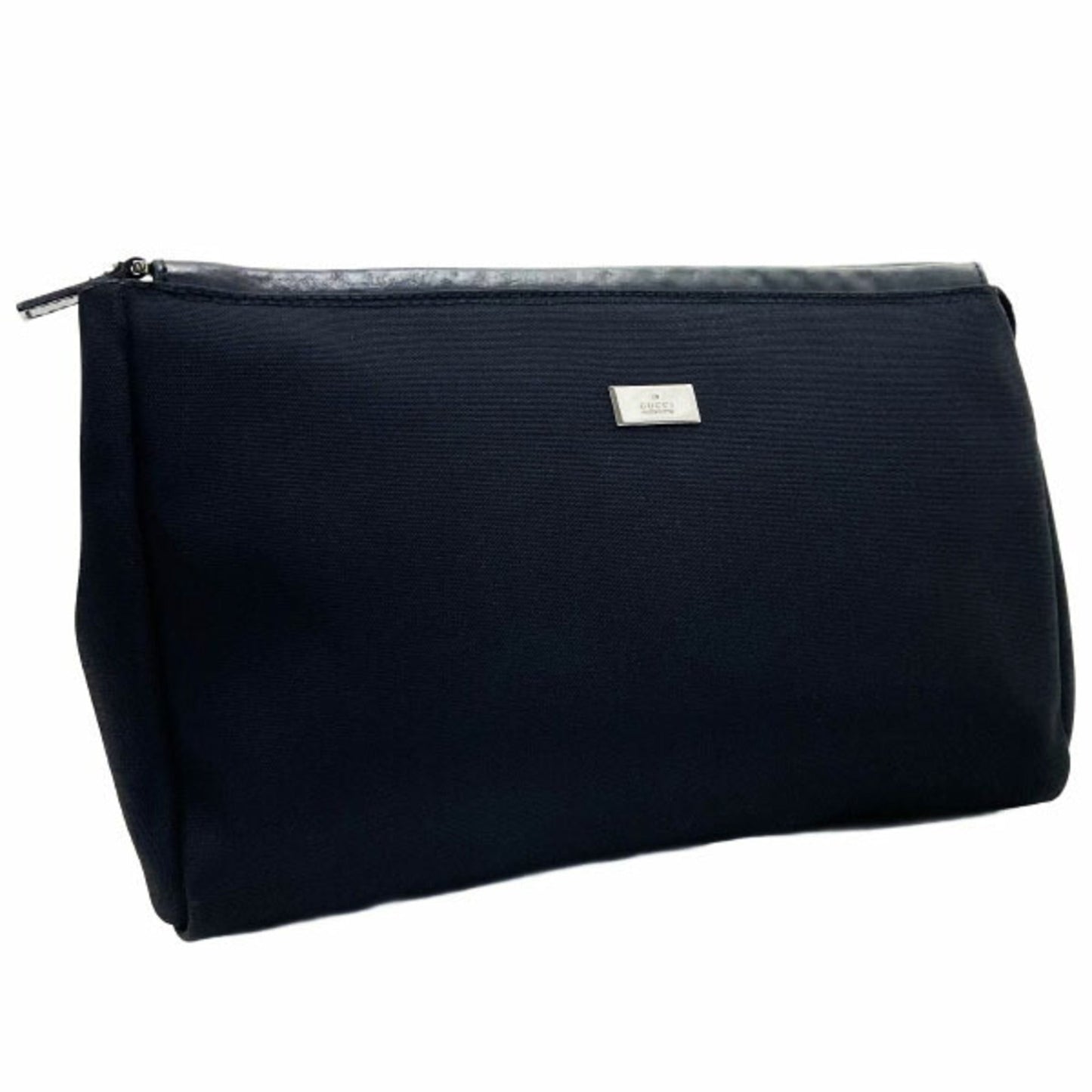 Gucci Black Nylon Leather Clutch Bag ( )