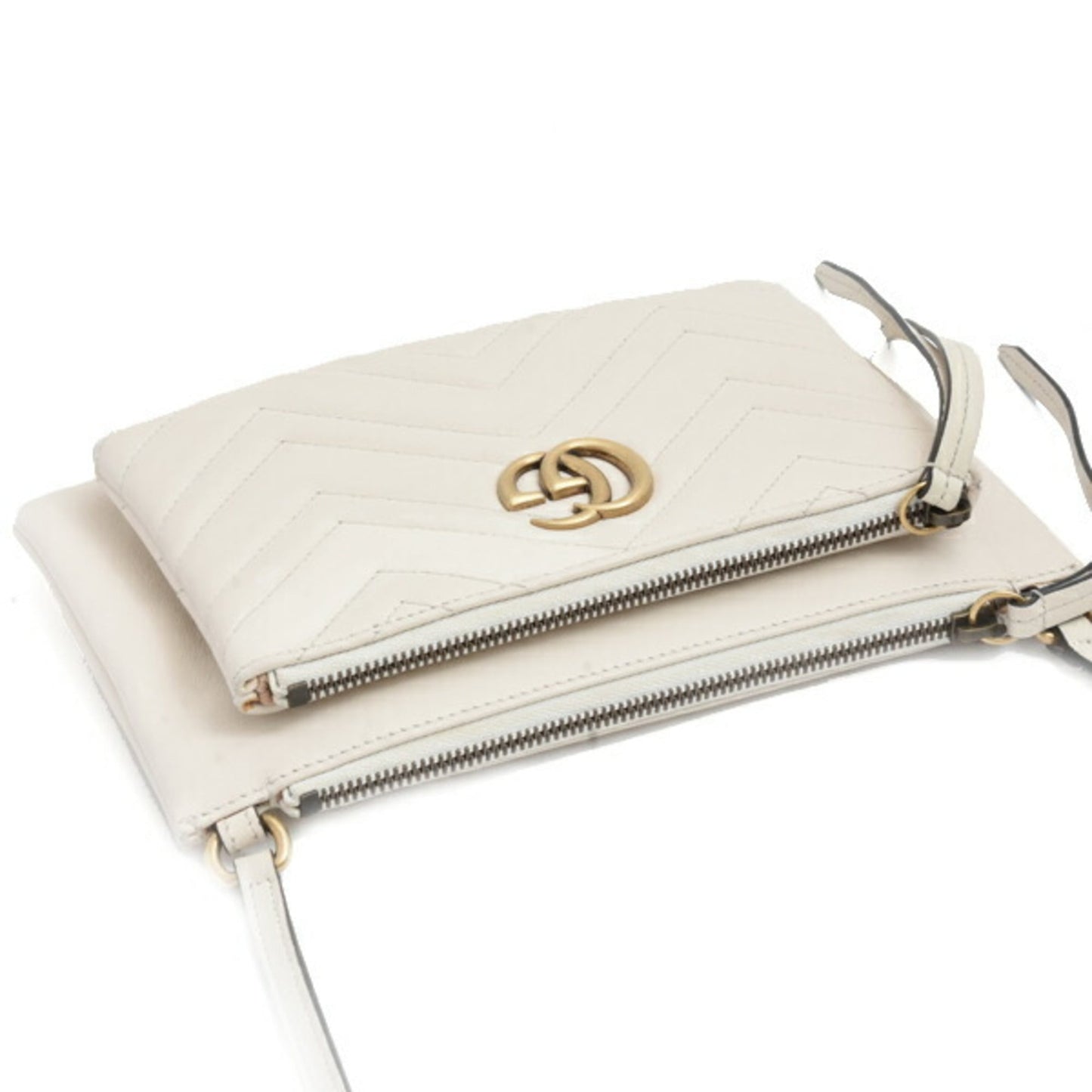 Gucci White Leather Pochette Pouch Shoulder Bag ( )
