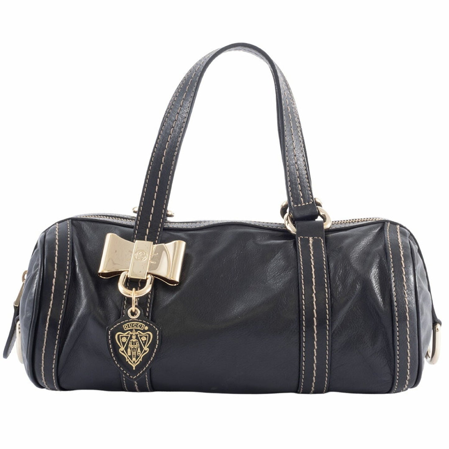 Gucci Hysteria Black Leather Boston Bag ( )