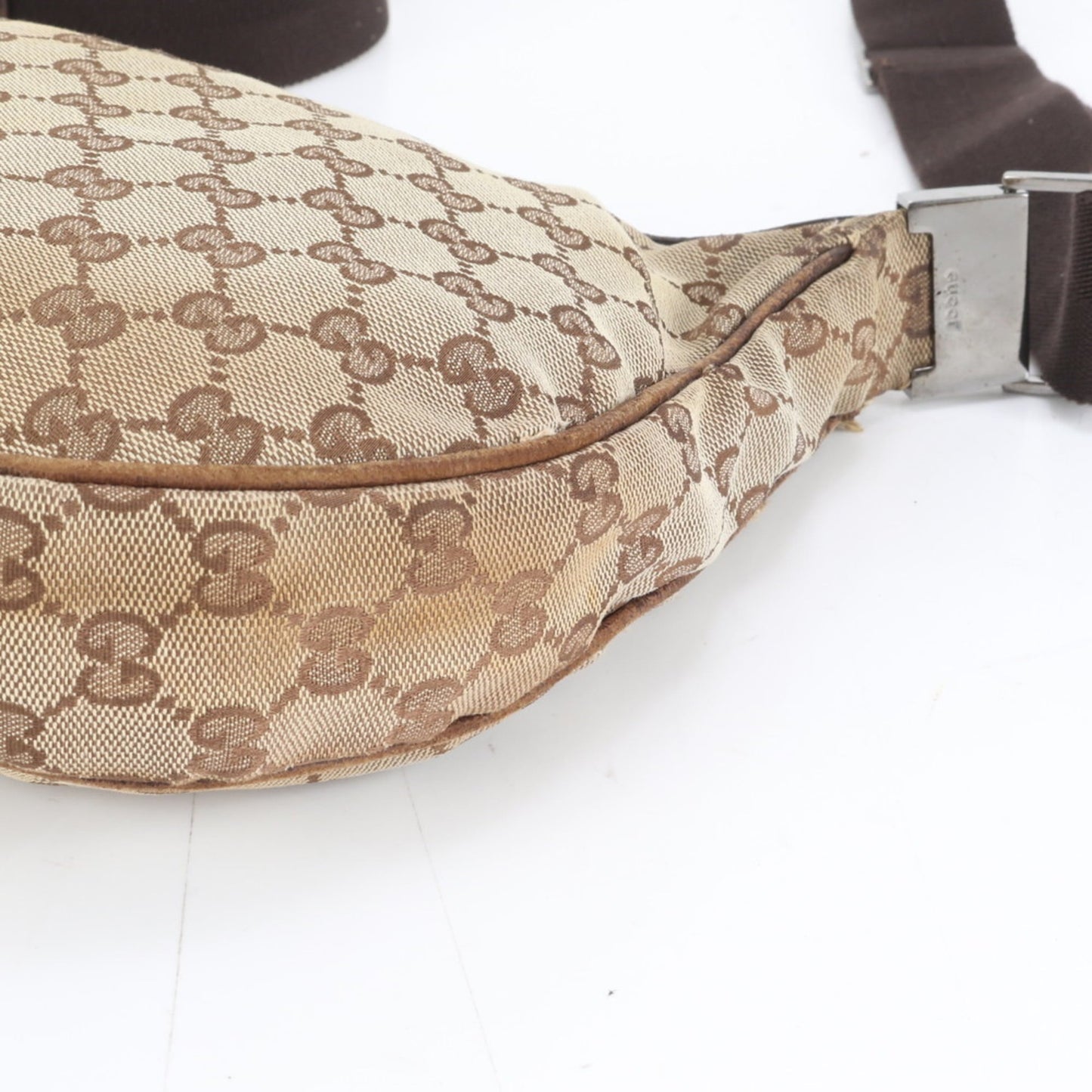Gucci Gg Canvas Brown Leather Canvas Shoulder Bag ( )