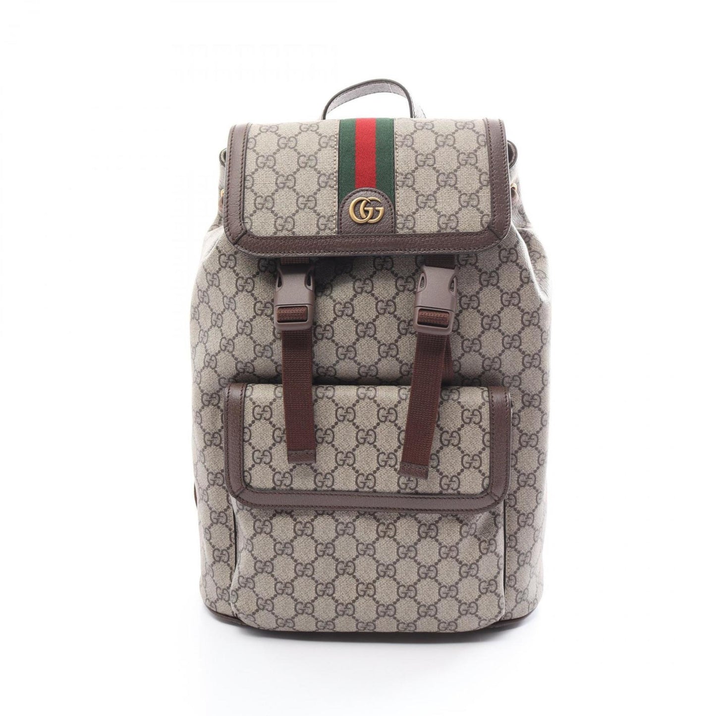 Gucci Beige Brown Multi-Color Pvc Coated Canvas Leather Backpack