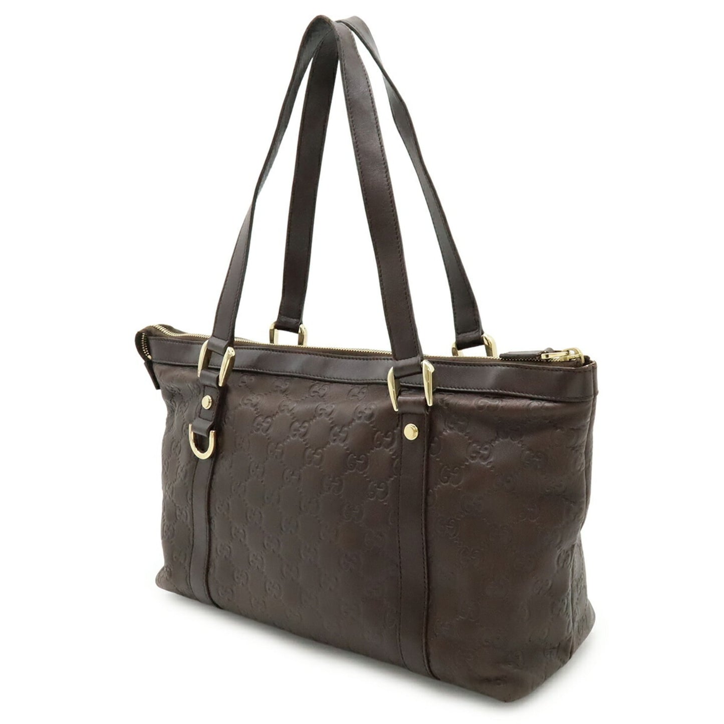 Gucci Brown Dark Brown Gg Leather Leather Shoulder Bag Tote Bag ( )