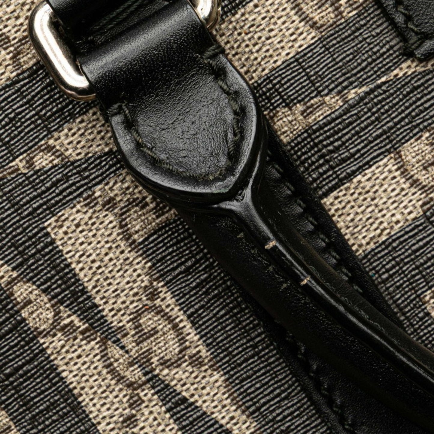 Gucci Beige Black Pvc Leather Shoulder Bag Tote Bag ( )