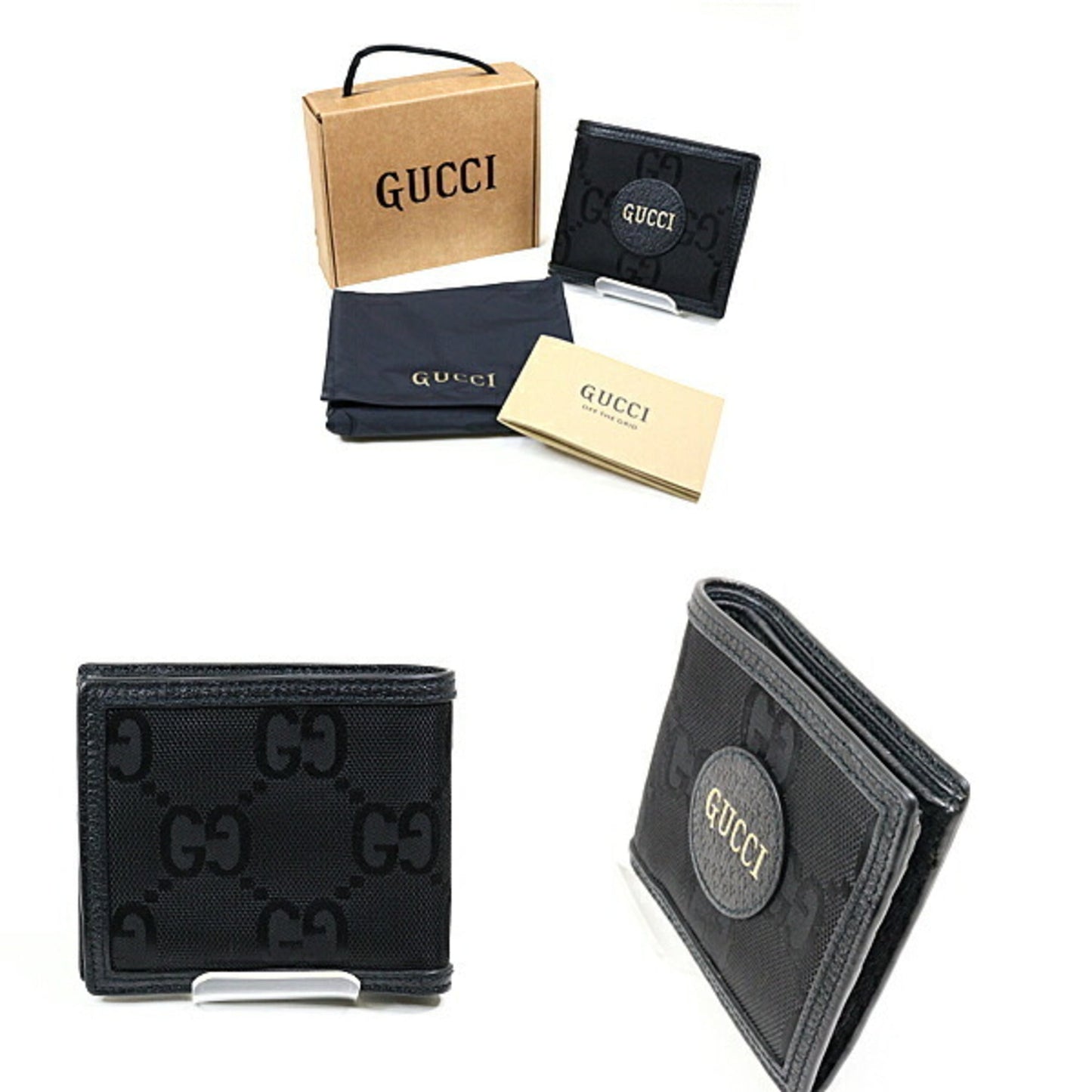 Gucci Black Nylon Leather Wallet (Bi-Fold) ( )