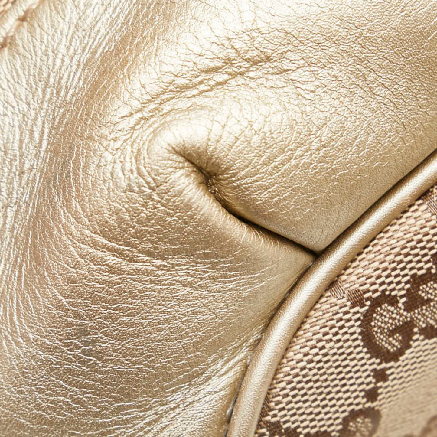 Gucci Gg Canvas Beige Champagne Gold Gg Canvas Leather Handbag Shoulder Bag ( )