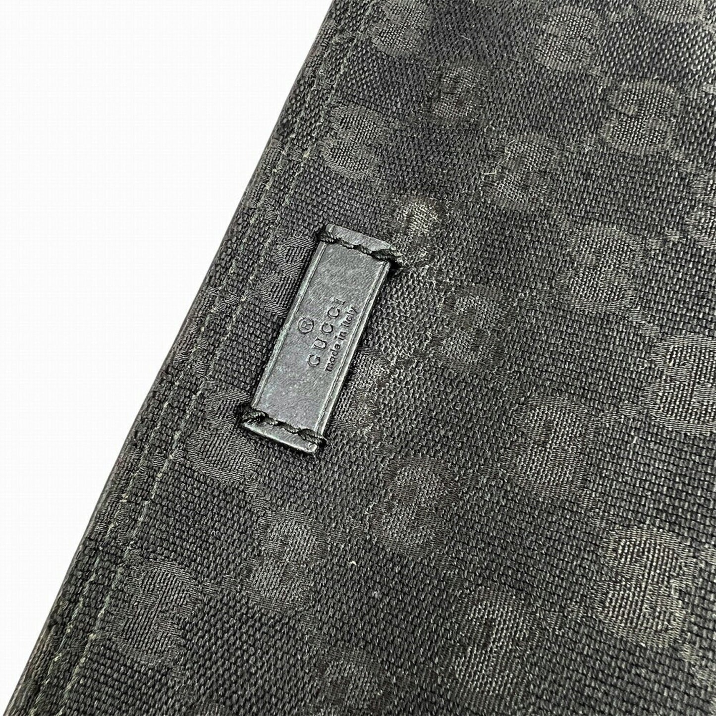 Gucci Black Gg Canvas Leather Shoulder Bag ( )