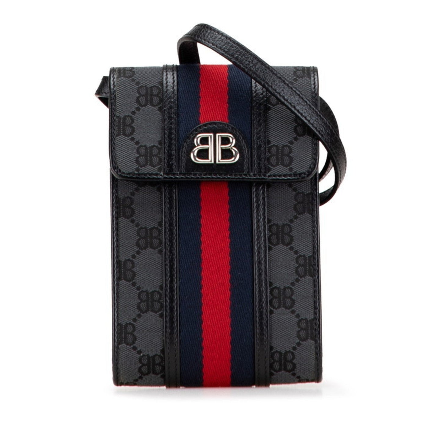 Gucci Black Canvas Leather Shoulder Bag ( )