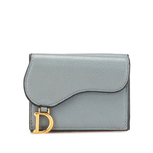 Christian Dior Gray Leather Wallet (Tri-Fold) ()