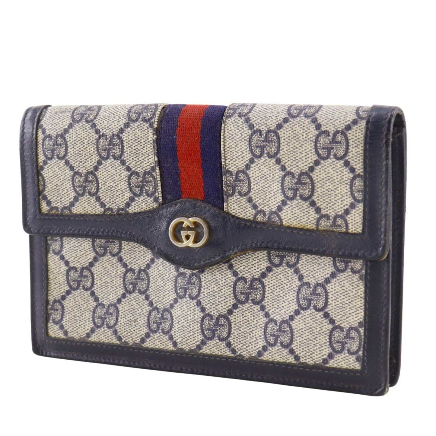Gucci Navy Gg Supreme Pouch ( )