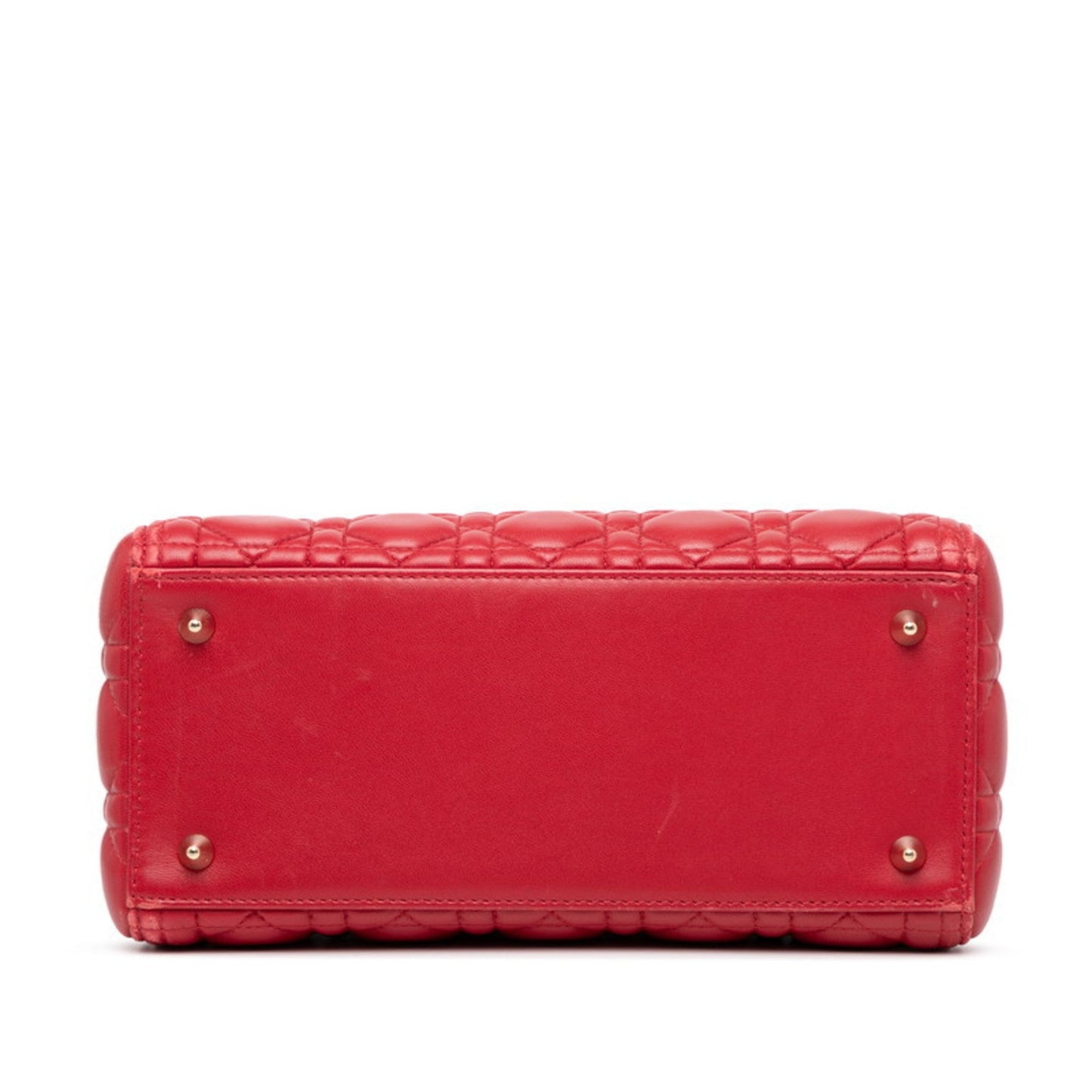 Christian Dior Lady Dior Red Color Leather Handbag ()