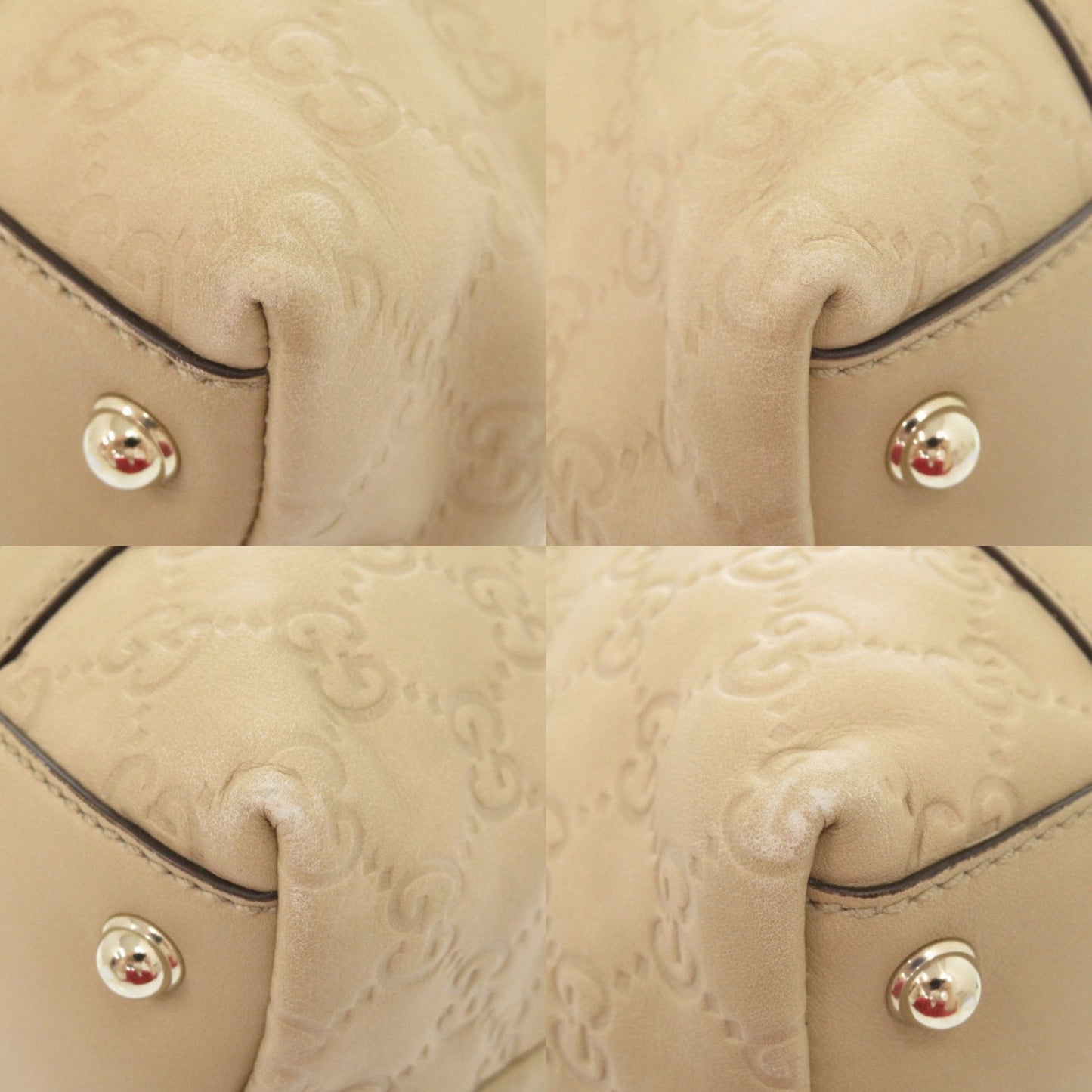 Gucci Beige Leather Handbag Tote Bag ( )