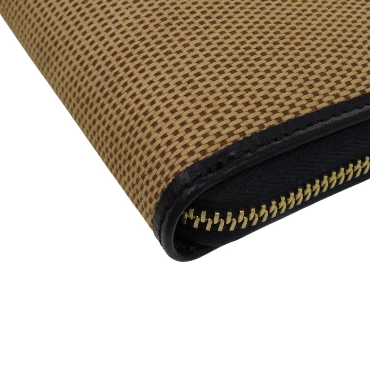 Gucci Beige Navy Canvas Leather Long Wallet (Bi-Fold) ( )