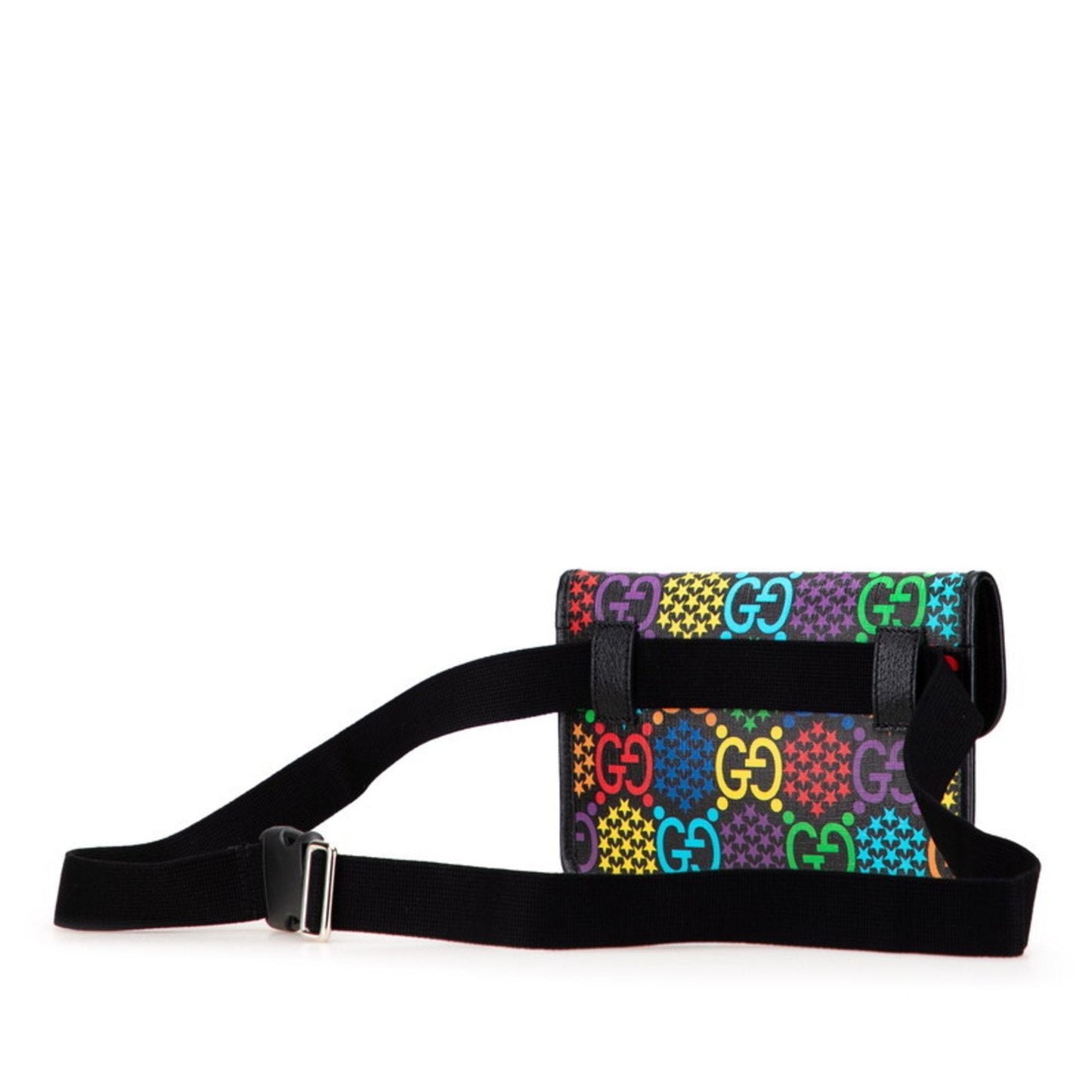 Gucci Black Multi-Color Pvc Leather Fanny Pack ( )