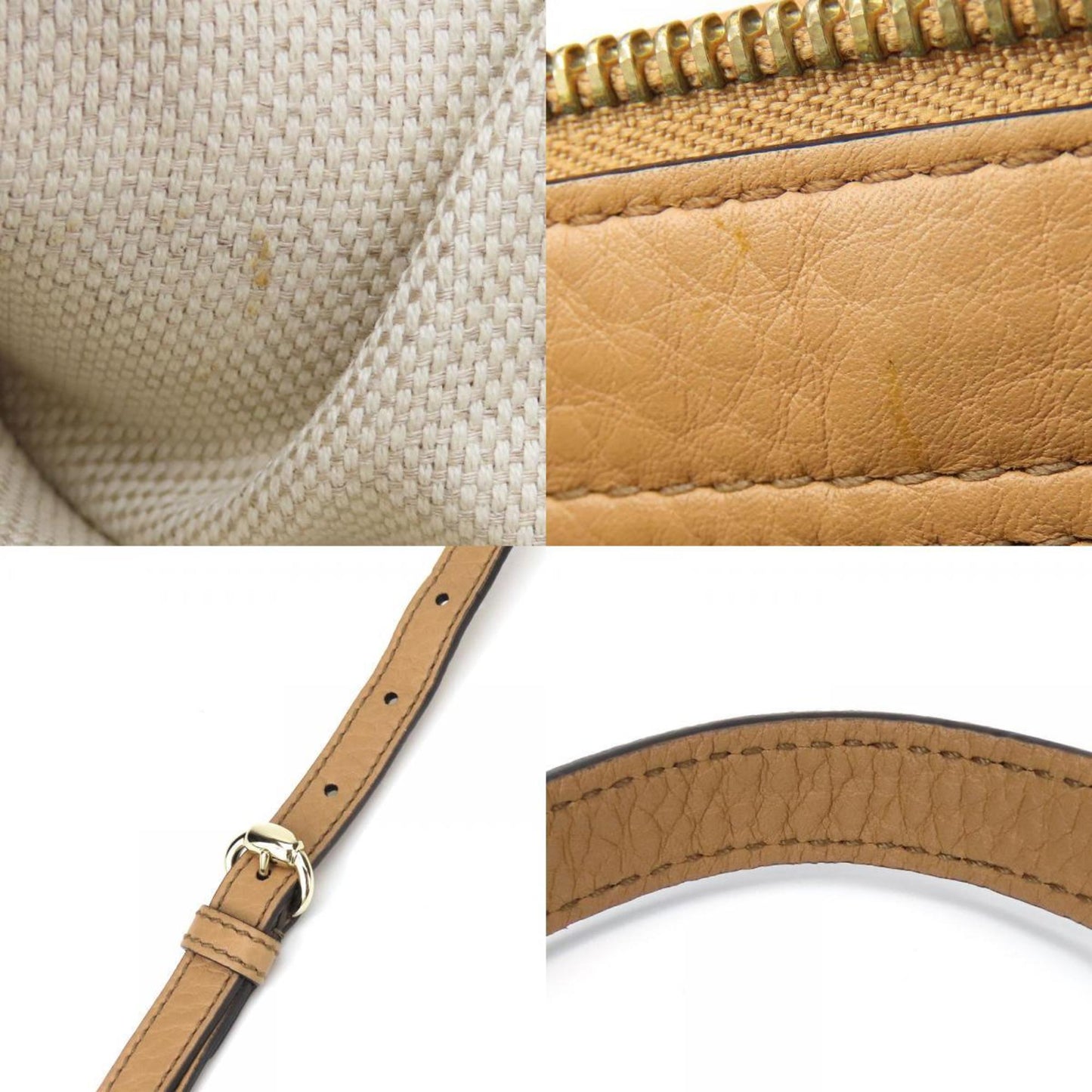 Gucci Beige Leather Handbag Shoulder Bag ( )