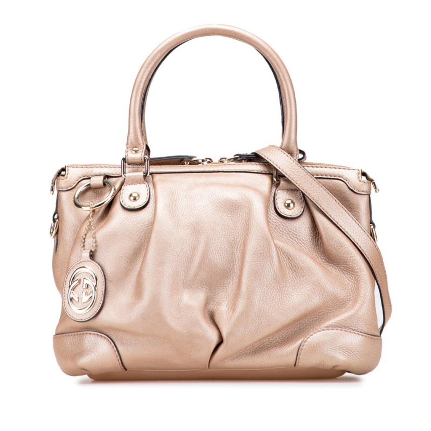 Gucci Sukey Beige Pink Beige Leather Handbag Shoulder Bag ( )