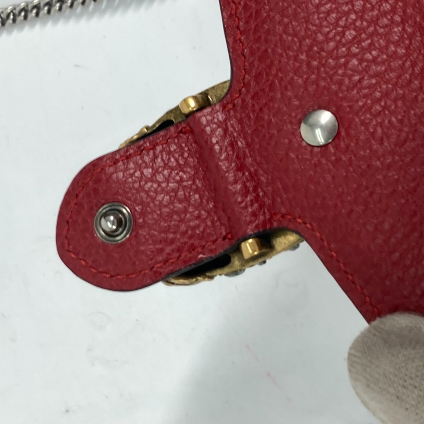 Gucci Red Color Leather Clutch Bag Pouch Shoulder Bag ( )
