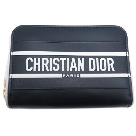 Christian Dior Black White Leather Coin Purse/Coin Case ()