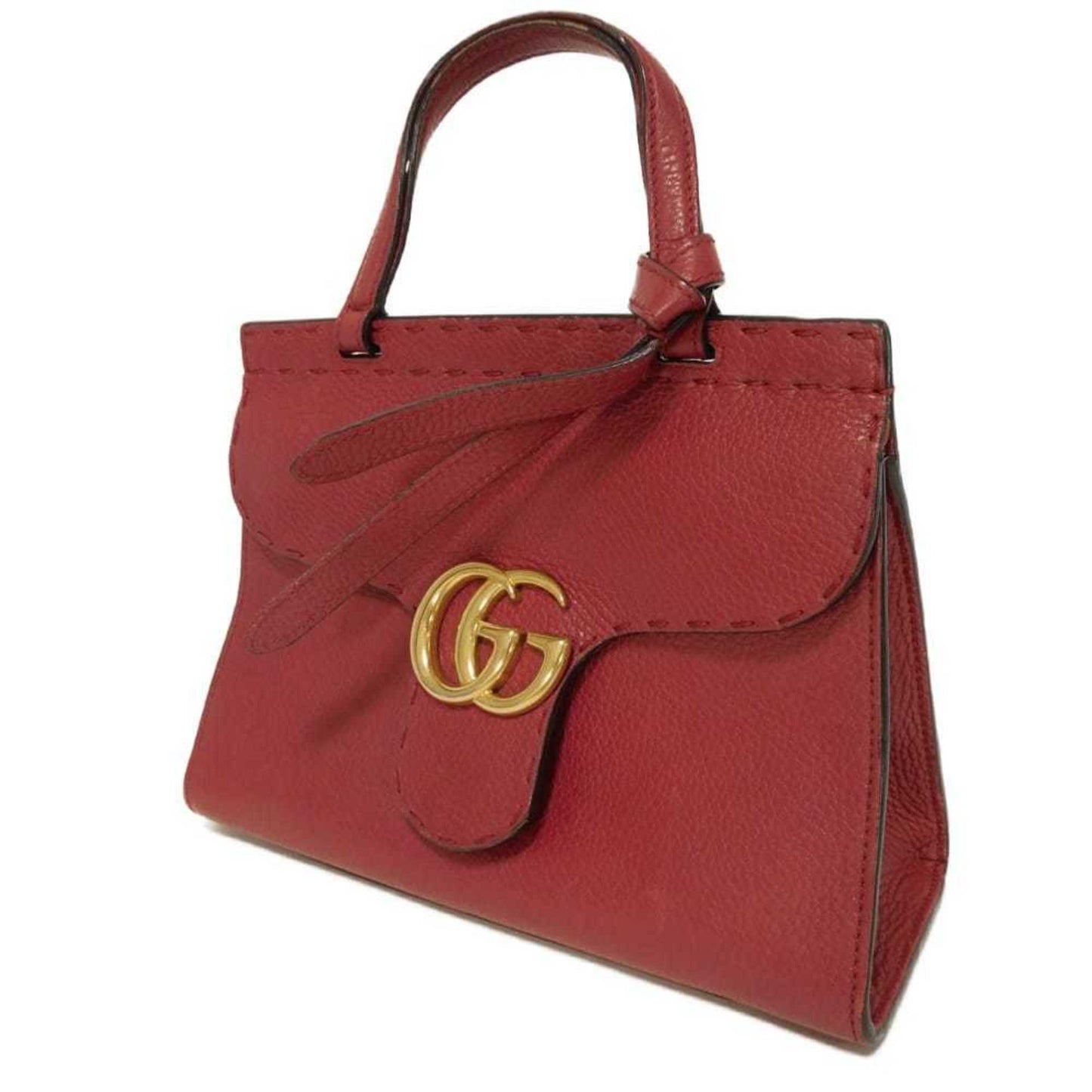 Gucci Gg Marmont Red Color Leather Handbag Shoulder Bag ( )