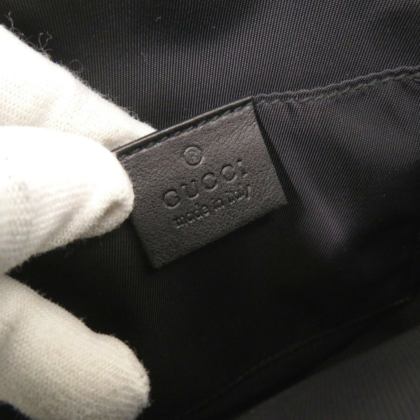 Gucci Black Nylon Gg Leather Fanny Pack Shoulder Bag ( )