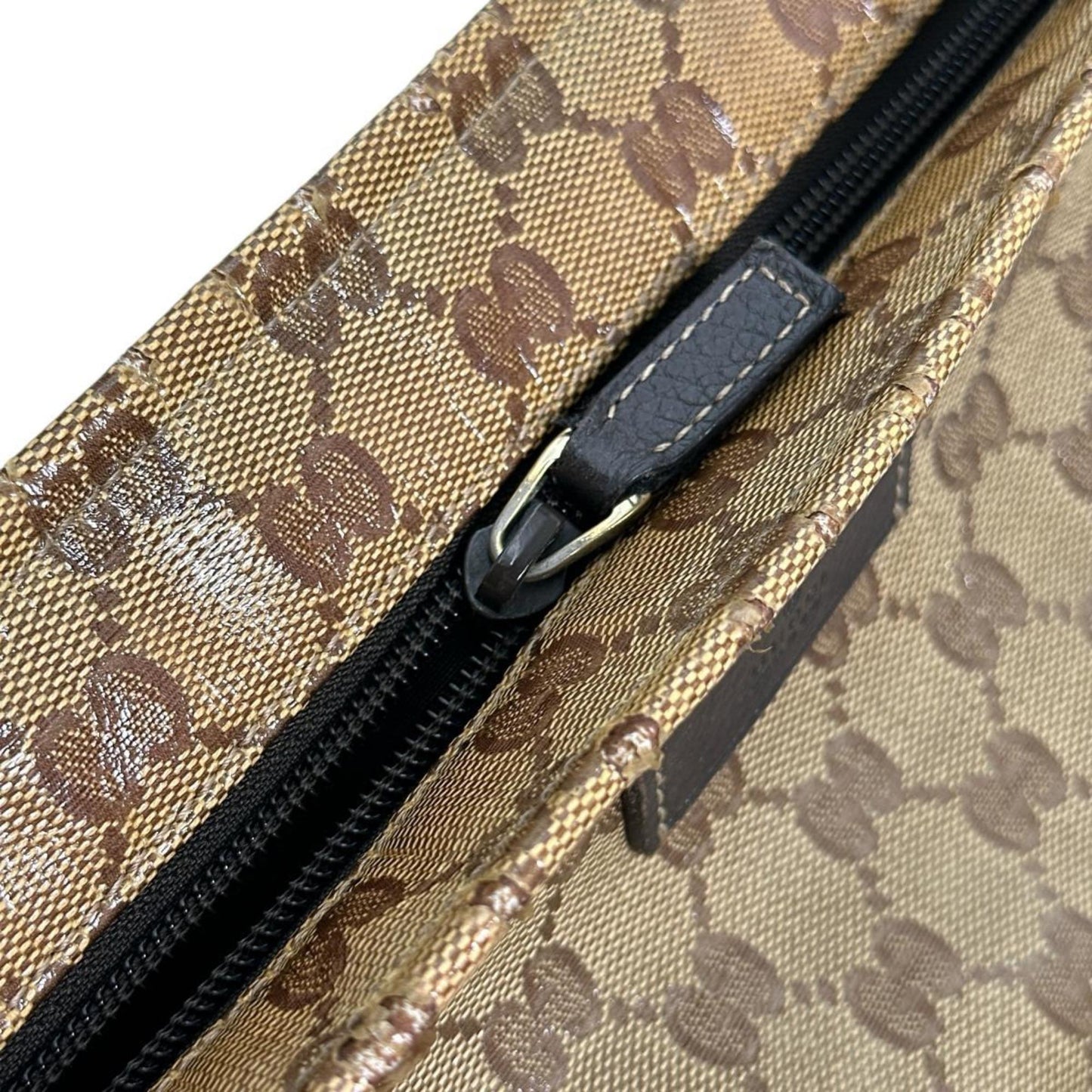 Gucci Brown Coated Canvas Pvc Shoulder Bag ( )