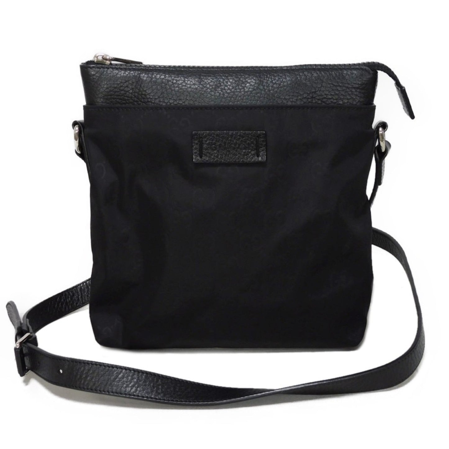 Gucci Black Nylon Canvas Leather Messenger Bag Shoulder Bag