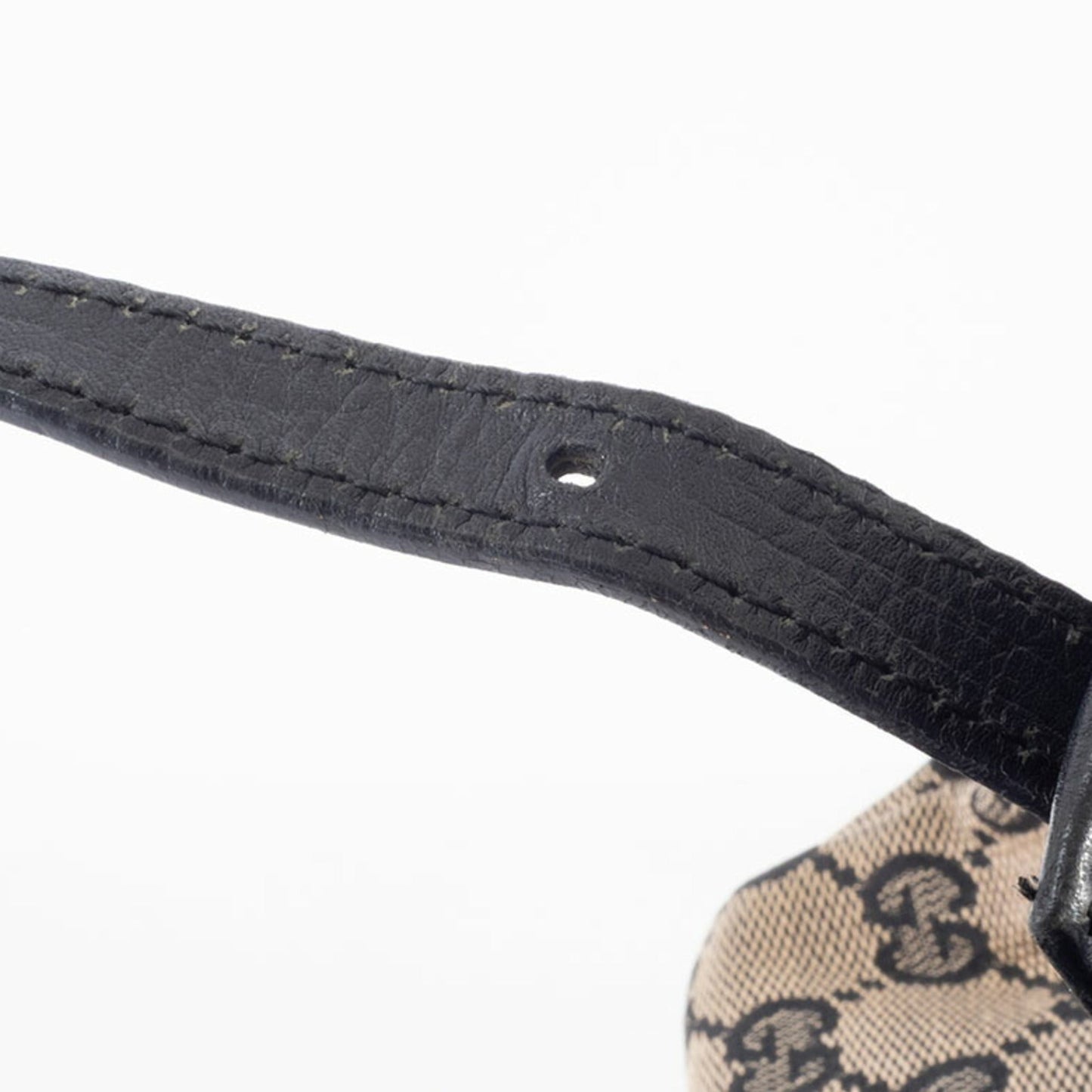 Gucci Gg Canvas Beige Black Gg Canvas Leather Handbag ( )