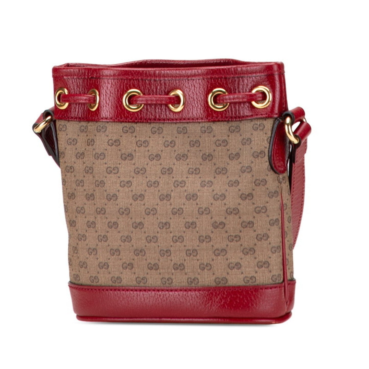 Gucci Brown Red Color Pvc Leather Shoulder Bag ( )