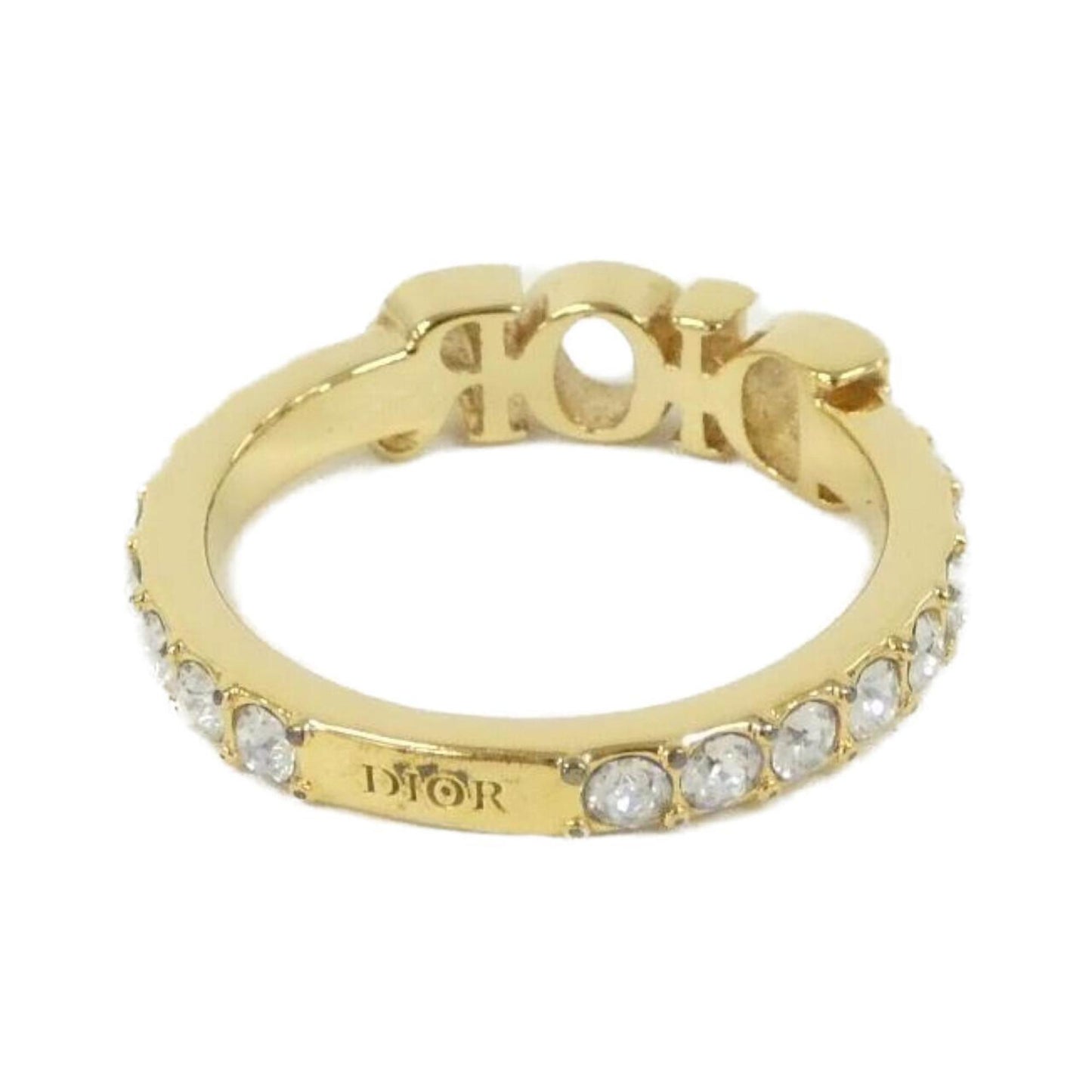 Christian Dior Gold Clear Band Ring ()