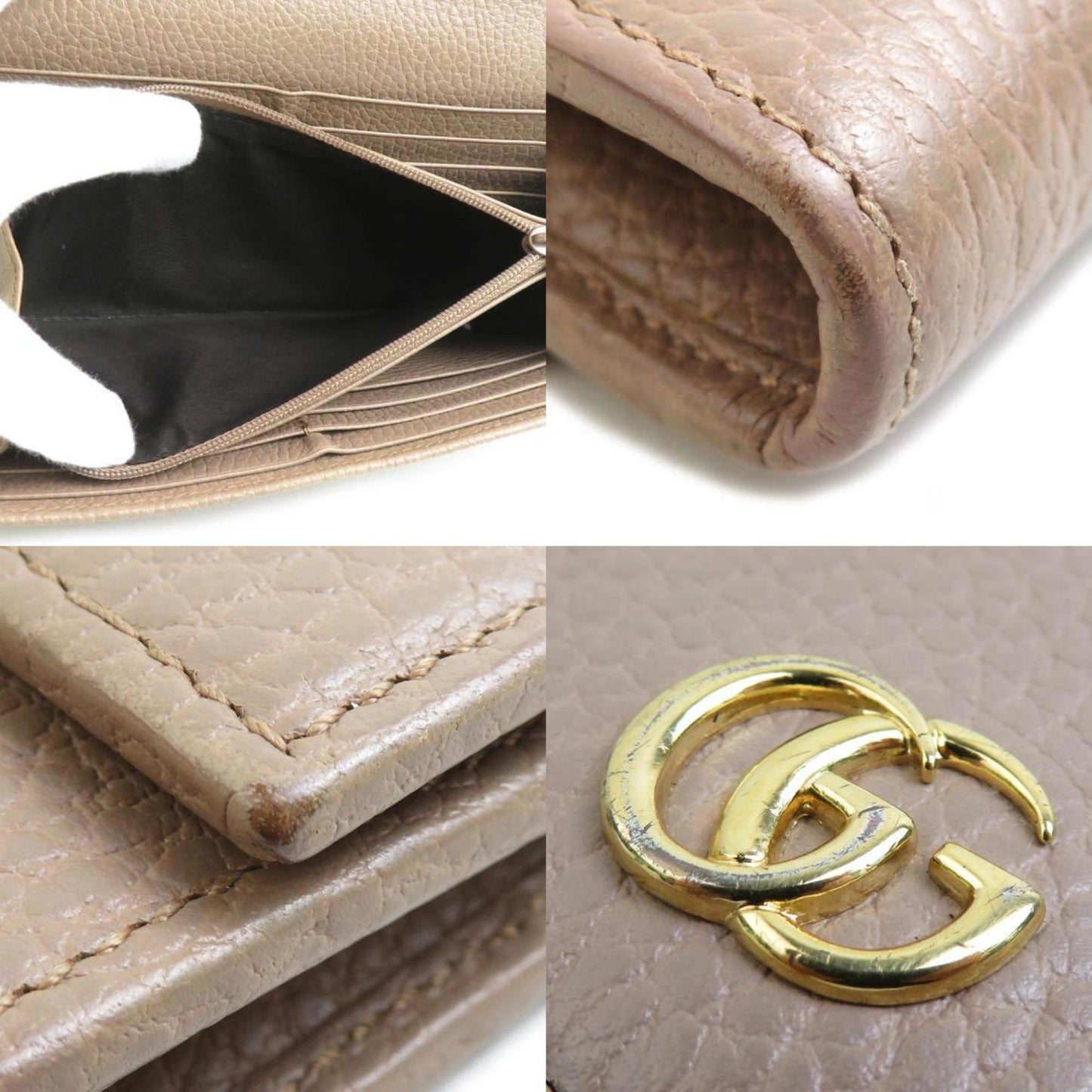 Gucci Beige Leather Long Wallet (Bi-Fold) ( )