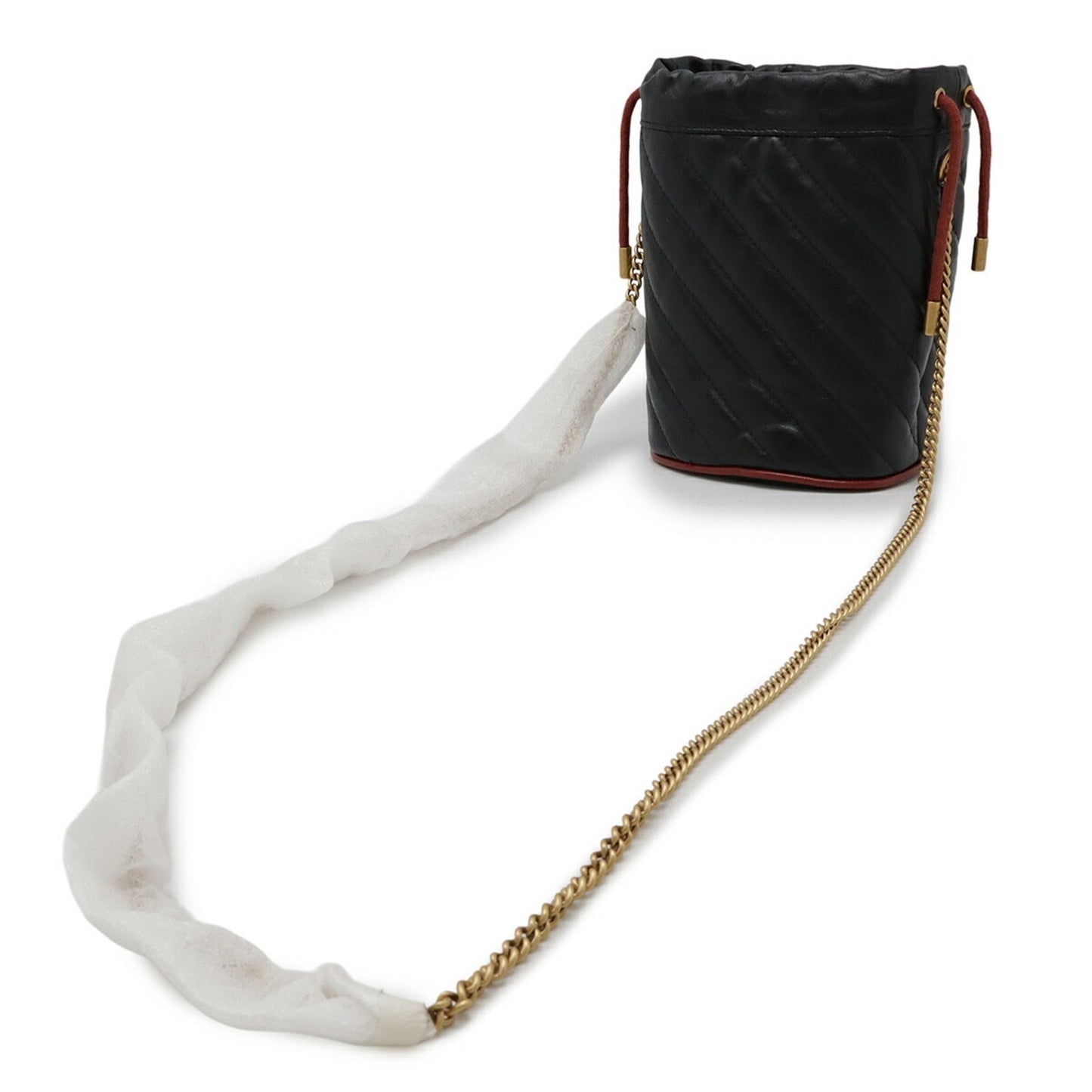 Gucci Gg Marmont Black Red Color Leather Shoulder Bag ( )