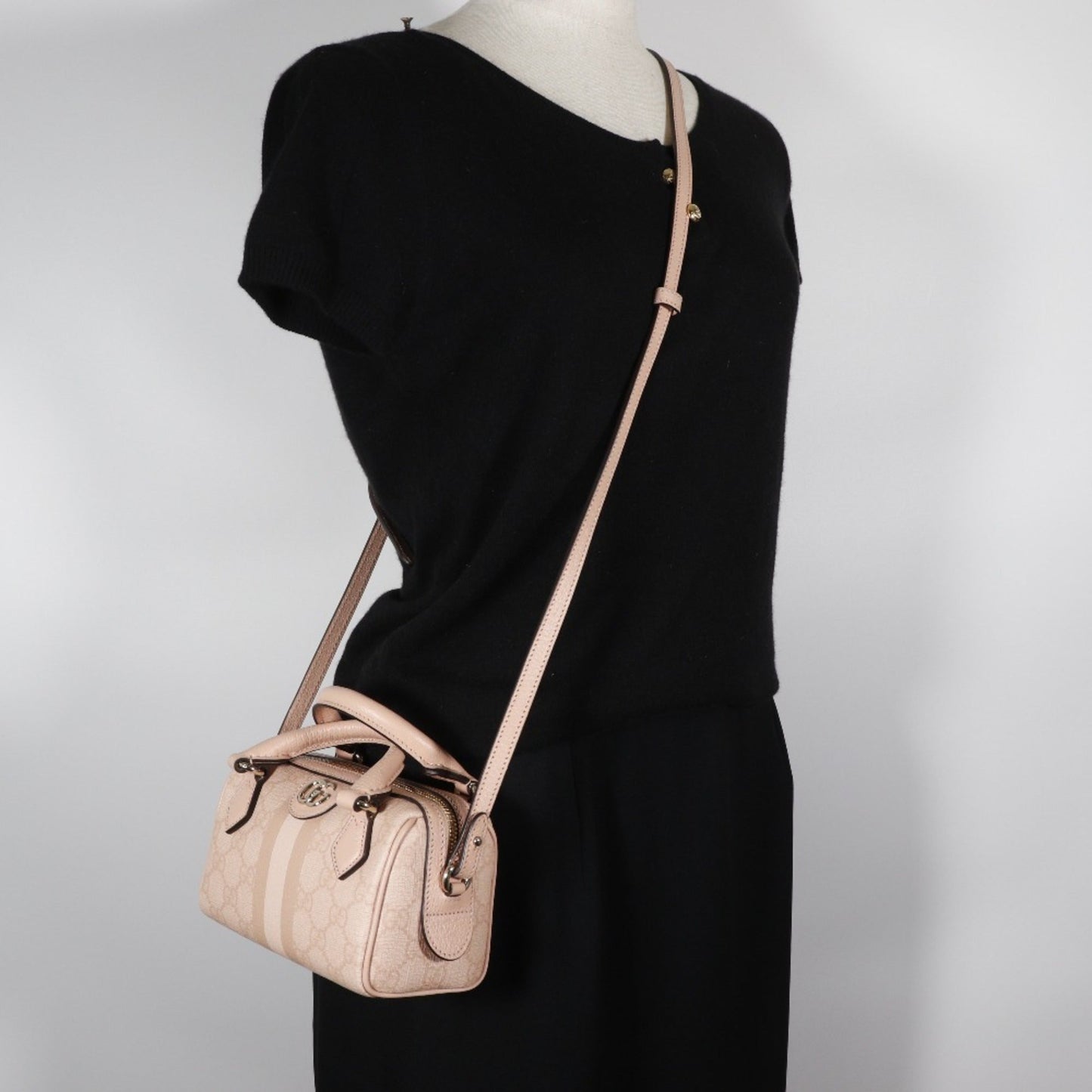 Gucci Ophidia Dusty Pink Gg Supreme Handbag ( )